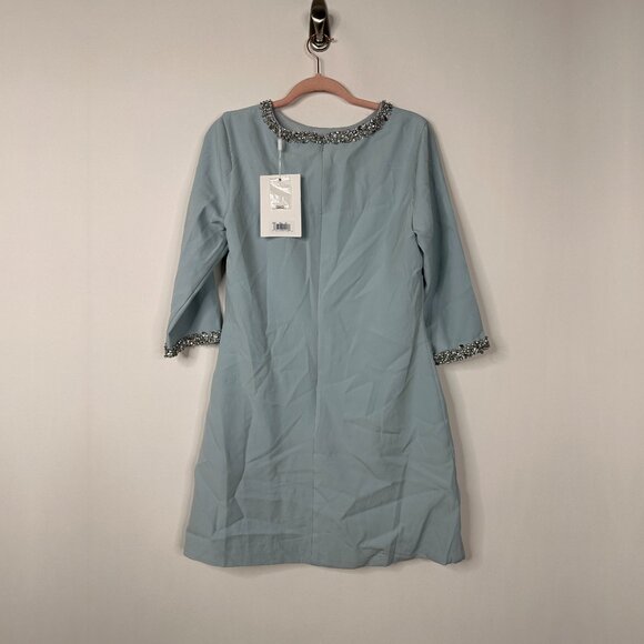 FLAW - NWT Mac Duggal Embellished A-Line Cocktail Dress Seafoam Medium #9872 - Picture 7 of 11